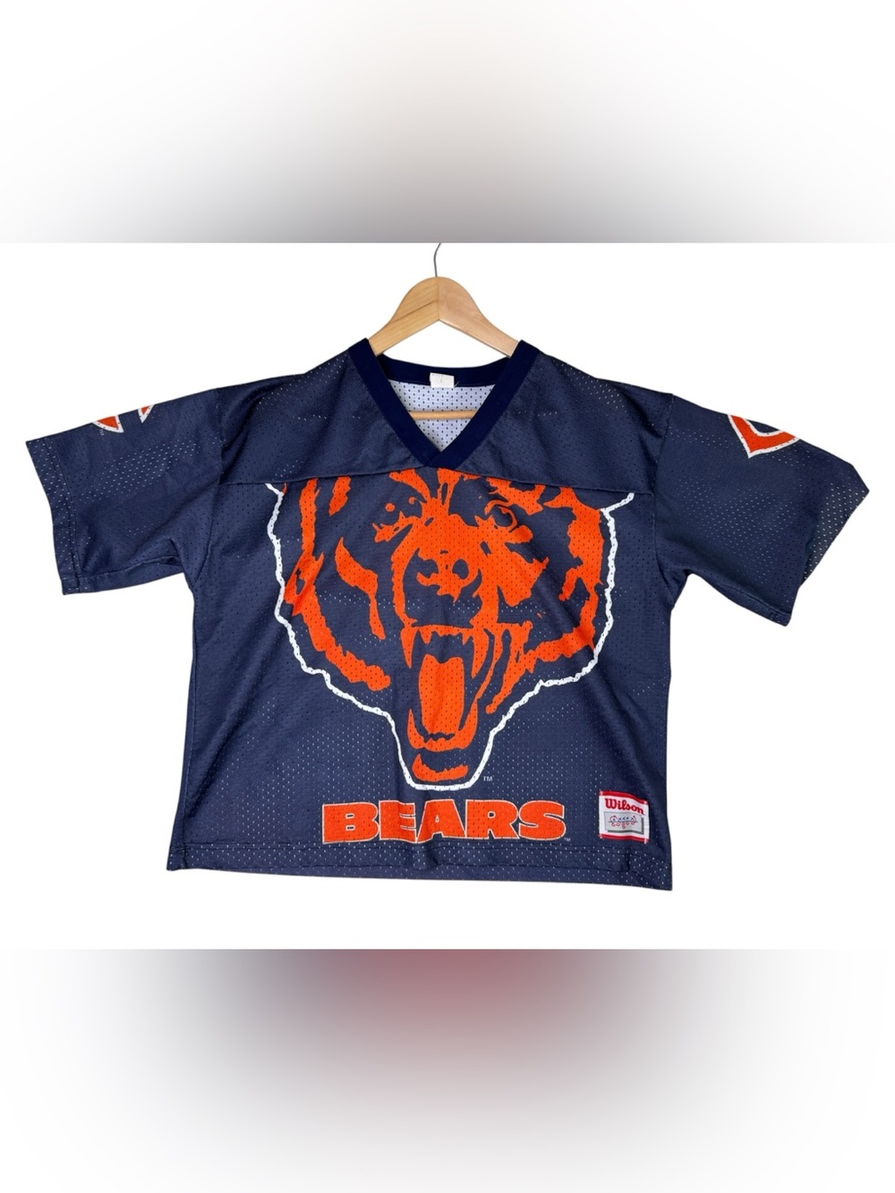 VTG Wilson NFL Chicago Bears Mesh Football Jersey Big Logo Men's Medium Navy